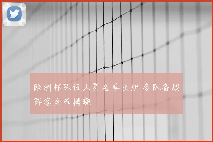 欧洲杯队伍人员名单出炉 各队备战阵容全面揭晓